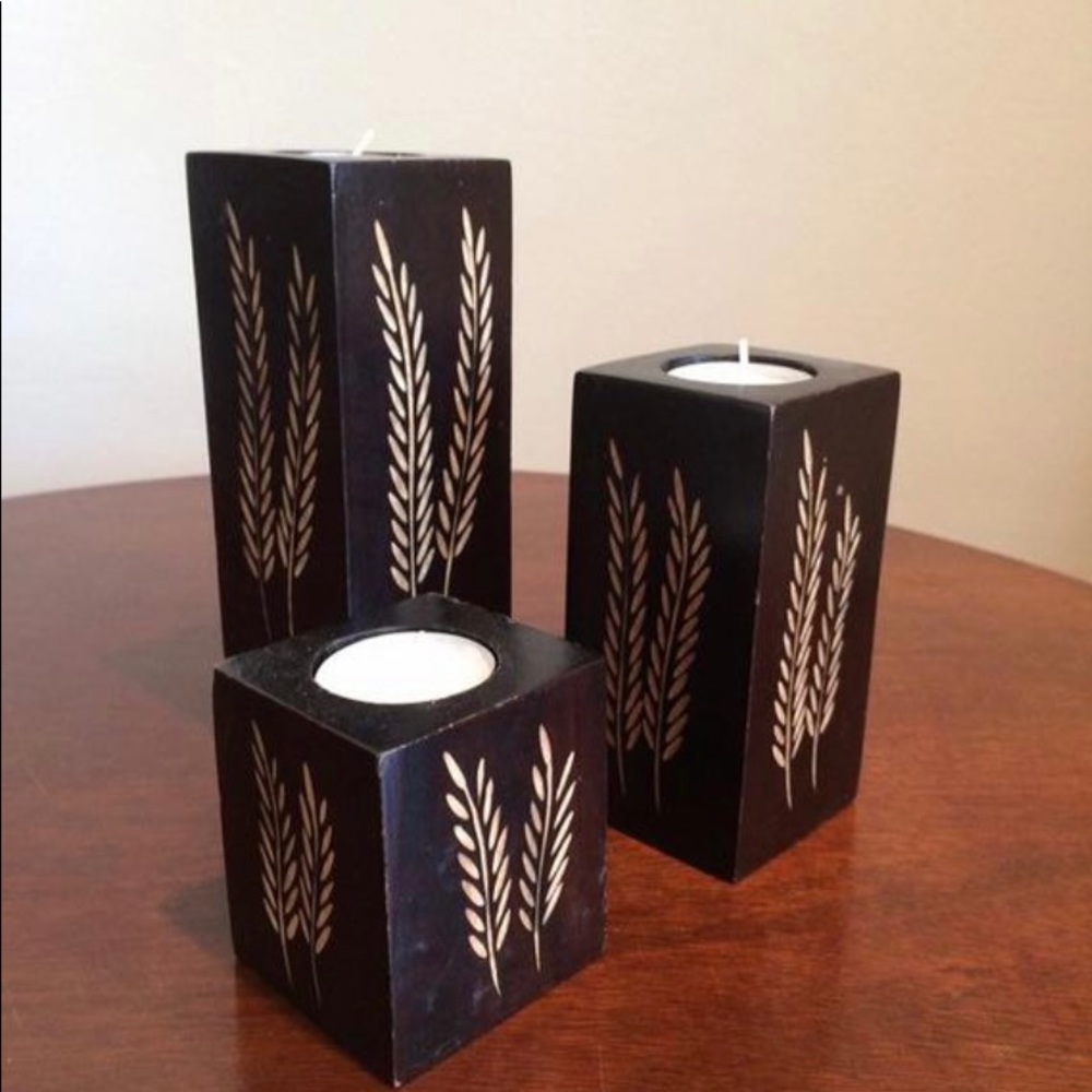 Mid Century Modern Wooden Votive Holders